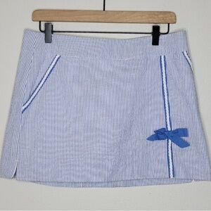 Lilly Pulitzer Blue Striped Mini Skirt with Bow